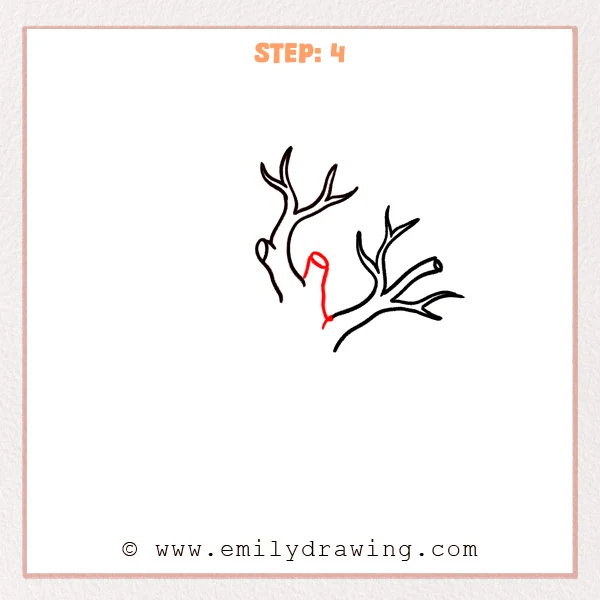 how to draw a dead tree - A dead tree drawing with a new short central stump added, showing an oval cut top and a smooth connection into the right-side branch.